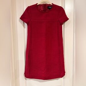 PAULE KA Parisian Rich Scarlet Red Textured Midi Dress